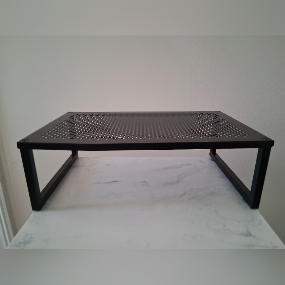 Black Metal Monitor Stand Riser with Anti-Slip Suction Cup - Picture 4 of 8